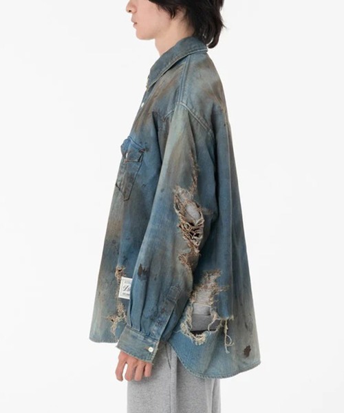 DISCOVERED（ディスカバード）の「【DISCOVERED/ディスカバード】CRASH DENIM SHIRTS（シャツ/ブラウス・メンズ・インディゴブルー・3）」の4枚目の写真