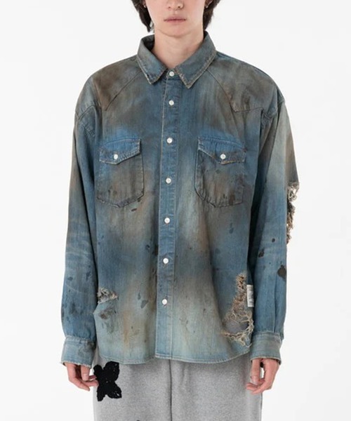 DISCOVERED（ディスカバード）の「【DISCOVERED/ディスカバード】CRASH DENIM SHIRTS（シャツ/ブラウス・メンズ・インディゴブルー・3）」の5枚目の写真