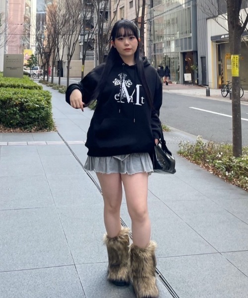 MUCENT(ムセント)の「A'GEM/9 × .kom 『MUCENT/ムセント』 SAHARA GRADATION LEOPARDCROSS HOOD/サハラ ラデーション レオパードクロス プルオーバーパーカー(パーカー・レディース・ブラック/グレー・FREE)」の13枚目の写真