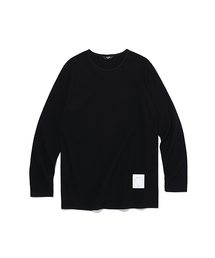 ベーシックパッチ長袖Tシャツ-ブラック