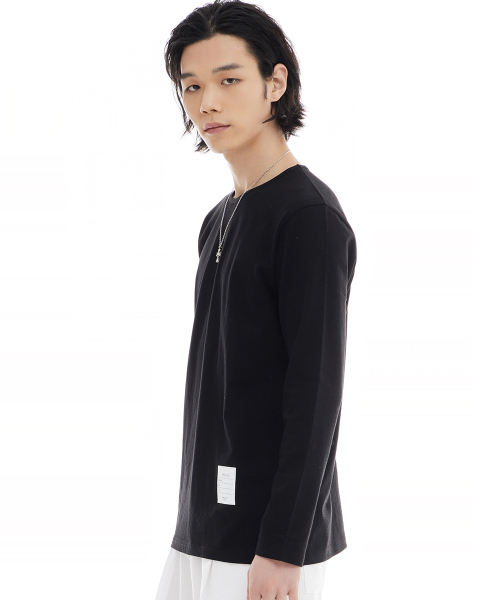 LMN3011（エルエムエヌ3011）の「ベーシックパッチ長袖Tシャツ-ブラック（Tシャツ/カットソー・メンズ・ブラック・MEDIUM/LARGE/X-LARGE）」の3枚目の写真