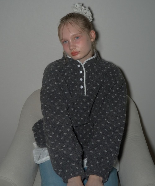 Birthday room（バースデイルーム）の「ドットフリースジャケット/Dot fleece jacket（その他アウター・レディース・ベージュ/グレー・FREE）」の9枚目の写真