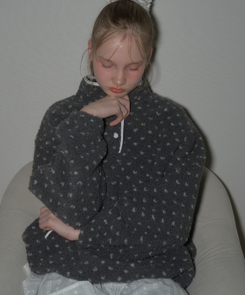 Birthday room（バースデイルーム）の「ドットフリースジャケット/Dot fleece jacket（その他アウター・レディース・ベージュ/グレー・FREE）」の11枚目の写真