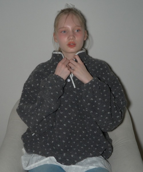 Birthday room（バースデイルーム）の「ドットフリースジャケット/Dot fleece jacket（その他アウター・レディース・ベージュ/グレー・FREE）」の12枚目の写真