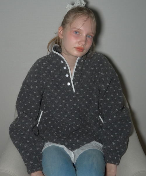 Birthday room（バースデイルーム）の「ドットフリースジャケット/Dot fleece jacket（その他アウター・レディース・ベージュ/グレー・FREE）」の13枚目の写真