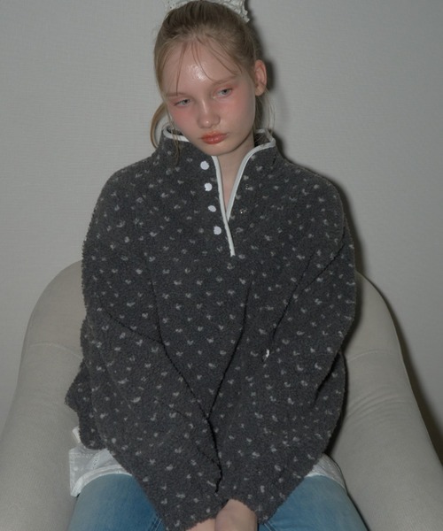 Birthday room（バースデイルーム）の「ドットフリースジャケット/Dot fleece jacket（その他アウター・レディース・ベージュ/グレー・FREE）」の14枚目の写真