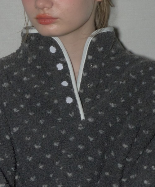 Birthday room（バースデイルーム）の「ドットフリースジャケット/Dot fleece jacket（その他アウター・レディース・ベージュ/グレー・FREE）」の15枚目の写真