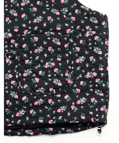 Little sunny bite(リトルサニーバイト)の「【Little Sunny Bite】floral quilting vest(ベスト・レディース・ピンク/ブラック/ホワイト・MEDIUM/SMALL)」の17枚目の写真