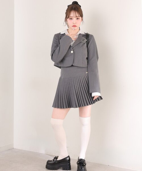 セール】ブローチ付きショートテーラージャケット/WEB限定リバイバル