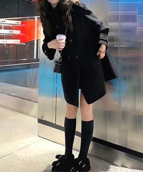 Miniministore（ミニミニストア）の「ダブルブレストトレンチコートミディアム丈（チェスターコート・レディース・キャメル/ブルー/ブラック・FREE）」の10枚目の写真