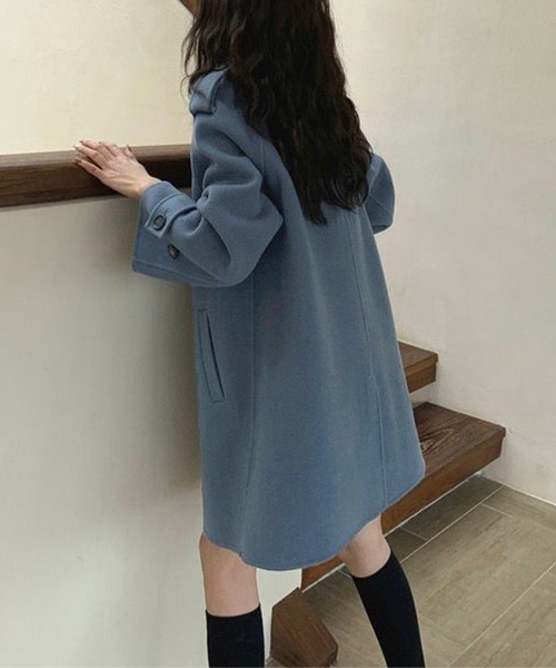 Miniministore（ミニミニストア）の「ダブルブレストトレンチコートミディアム丈（チェスターコート・レディース・キャメル/ブルー/ブラック・FREE）」の13枚目の写真