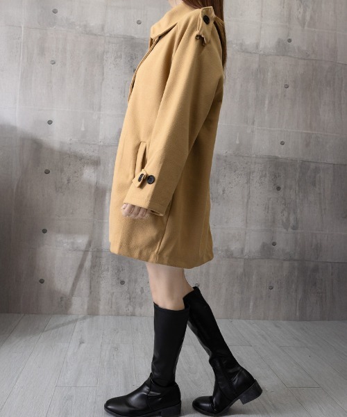 Miniministore（ミニミニストア）の「ダブルブレストトレンチコートミディアム丈（チェスターコート・レディース・キャメル/ブルー/ブラック・FREE）」の21枚目の写真