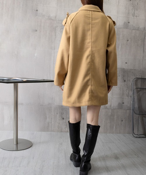 Miniministore（ミニミニストア）の「ダブルブレストトレンチコートミディアム丈（チェスターコート・レディース・キャメル/ブルー/ブラック・FREE）」の22枚目の写真