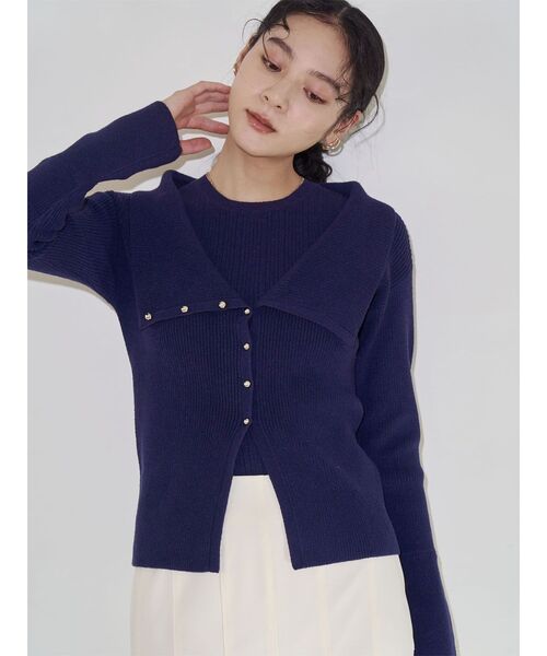 LAGUNAMOON（ラグナムーン）の「オフショルニットアンサンブル（アンサンブル・レディース・ネイビー/ラベンダー/ホワイト・FREE）」の4枚目の写真