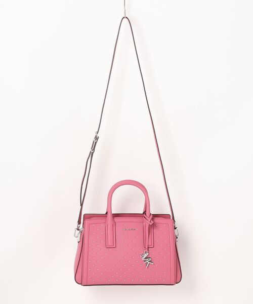 MICHAEL KORS(マイケルコース)の「LAILA スタッドレザー サッチェル スモール(ハンドバッグ・レディース・ピンク系・FREE)」の6枚目の写真