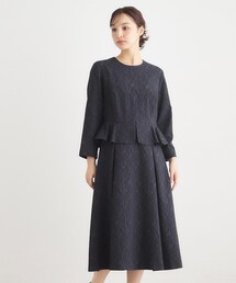 LAURA ASHLEY（ローラアシュレイ）の「【セレモニーおすすめ！】ペプラム風ジャカードワンピース（ワンピース）」