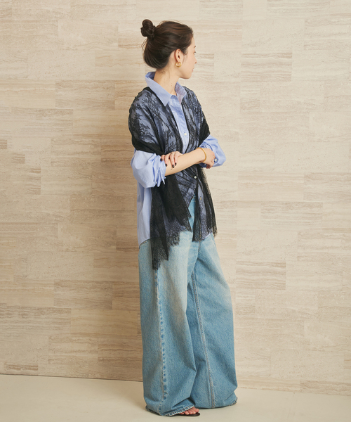 plage（プラージュ）の「lace ベスト（ストール/ショール・レディース・ブラック・FREE）」の5枚目の写真