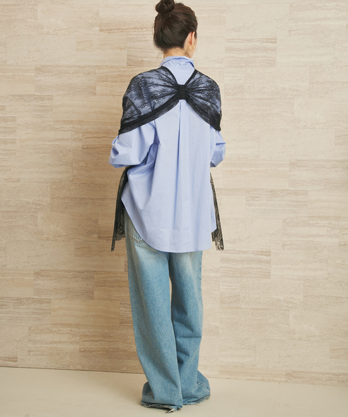 plage（プラージュ）の「lace ベスト（ストール/ショール・レディース・ブラック・FREE）」の6枚目の写真