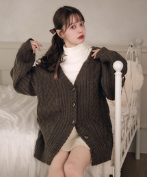 fupel（フぺル）の「cable knit over cardigan / ケーブルニットオーバーカーディガン（カーディガン/ボレロ）」