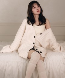 fupel | cable knit over cardigan / ケーブルニットオーバーカーディガン(カーディガン/ボレロ)