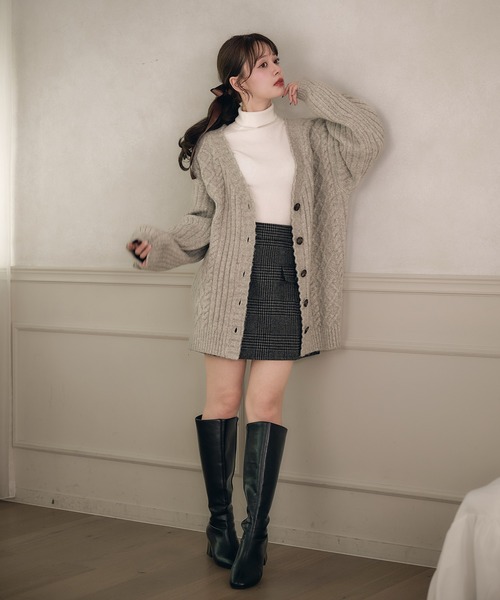 cable knit over cardigan / ケーブルニットオーバーカーディガン