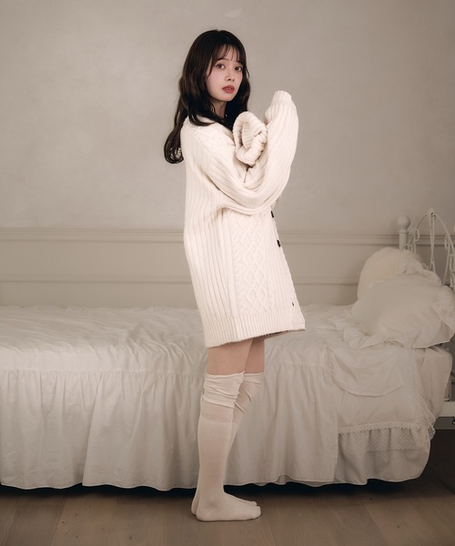 cable knit over cardigan / ケーブルニットオーバーカーディガン