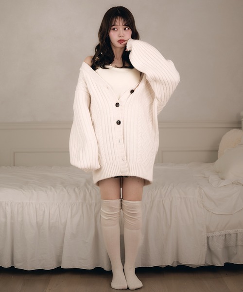 cable knit over cardigan / ケーブルニットオーバーカーディガン