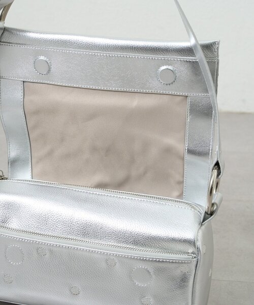 BEARDSLEY（ビアズリー）の「《本革》ドットボディバッグ（ショルダーバッグ・レディース・ブラック/グレー系その他/シルバー・FREE）」の10枚目の写真