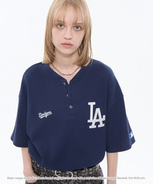 MLB（メジャーリーグベースボール）の「MLB メジャーリーグベースボール 別注 ロゴ刺繍 ワッフル ヘンリーネック 半袖Tシャツ（Tシャツ/カットソー）」