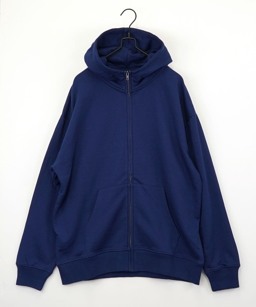 セール】無地 ワイド ジップパーカー 裏毛 スウェット フーディー