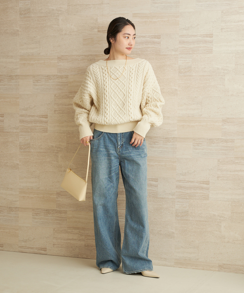 セール】2WAY レースアップ アランプルオーバー（ニット/セーター