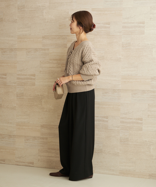 セール】2WAY レースアップ アランプルオーバー（ニット/セーター