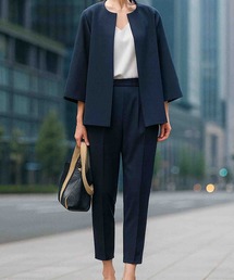 Mignonjour（ミニョンジュール）の「FReePLACe/2点セット ノーカラージャケット・パンツセットアップ スーツ X12728（セットアップ）」