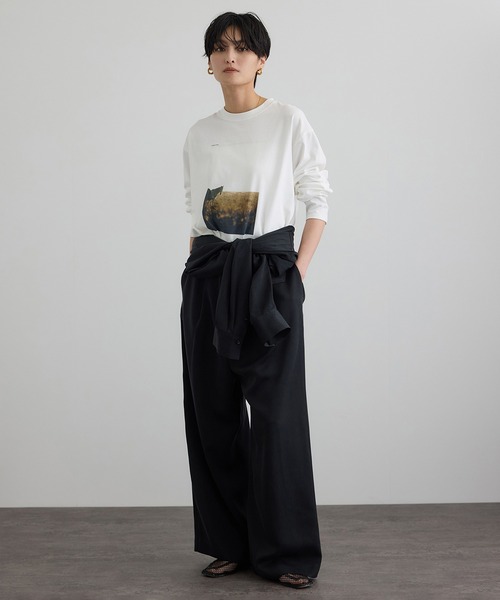 SALON adam et rope'（サロン アダム エ ロペ）の「フィブリルクロスオールインワン（つなぎ/オールインワン・レディース・ブラウン系その他2/ブラック・FREE）」の3枚目の写真