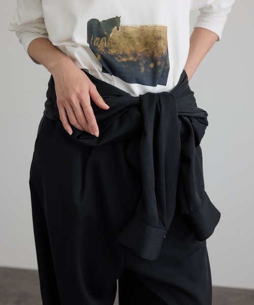 SALON adam et rope'（サロン アダム エ ロペ）の「フィブリルクロスオールインワン（つなぎ/オールインワン・レディース・ブラウン系その他2/ブラック・FREE）」の10枚目の写真