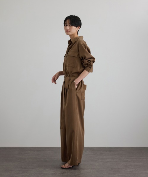 SALON adam et rope'（サロン アダム エ ロペ）の「フィブリルクロスオールインワン（つなぎ/オールインワン・レディース・ブラウン系その他2/ブラック・FREE）」の11枚目の写真