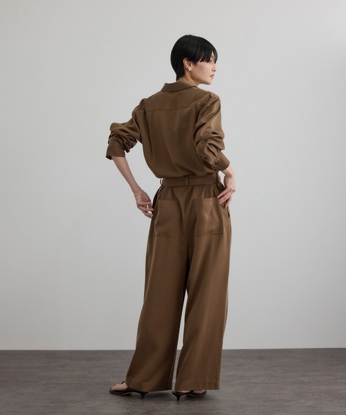 SALON adam et rope'（サロン アダム エ ロペ）の「フィブリルクロスオールインワン（つなぎ/オールインワン・レディース・ブラウン系その他2/ブラック・FREE）」の12枚目の写真