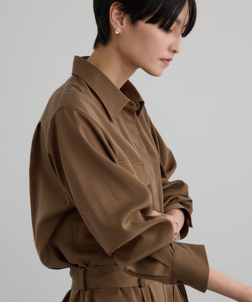 SALON adam et rope'（サロン アダム エ ロペ）の「フィブリルクロスオールインワン（つなぎ/オールインワン・レディース・ブラウン系その他2/ブラック・FREE）」の14枚目の写真