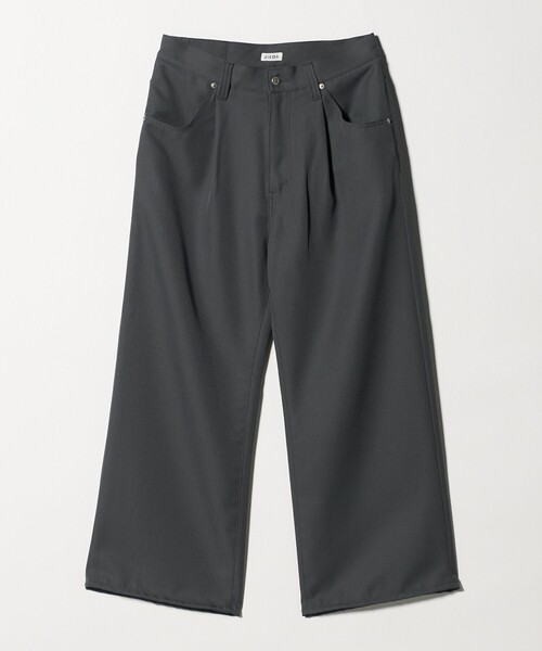 Jieda(ジエダ)の「<JIEDA>ワイド ワンタック ストレート パンツ(スラックス・メンズ・グレー系/ブラック・2/1)」の1枚目の写真