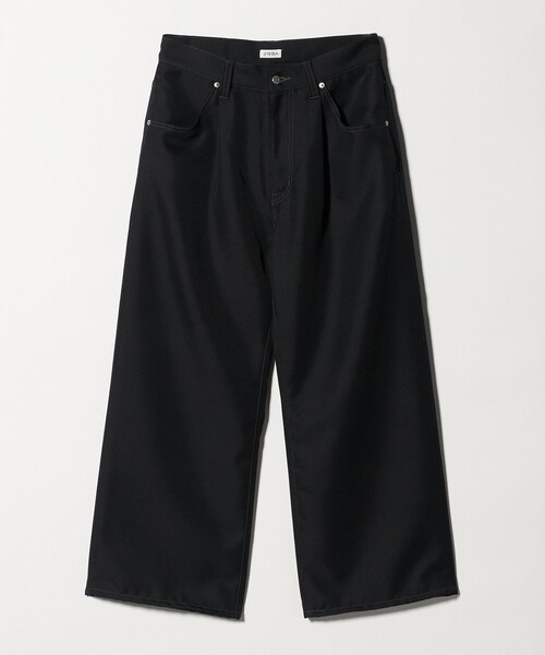 Jieda(ジエダ)の「<JIEDA>ワイド ワンタック ストレート パンツ(スラックス・メンズ・グレー系/ブラック・2/1)」の2枚目の写真