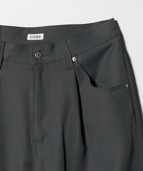 Jieda(ジエダ)の「<JIEDA>ワイド ワンタック ストレート パンツ(スラックス・メンズ・グレー系/ブラック・2/1)」の4枚目の写真
