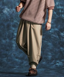 コットンギャバタックカーブパンツ - cotton gabardine tuck curved