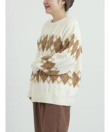 SM2（エスエムツー）の「ケーブルアーガイル柄ニット（ニット/セーター）」