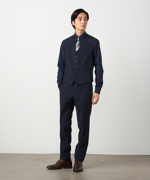 COMME CA ISM（コムサイズム）の「【セットアップ対応】ポリエステル ウール トロピカル ベスト（スーツベスト・メンズ・ネイビー/ブラック・SMALL/MEDIUM/LARGE/X-LARGE）」の5枚目の写真