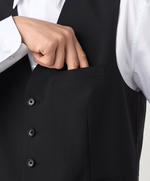 COMME CA ISM（コムサイズム）の「【セットアップ対応】ポリエステル ウール トロピカル ベスト（スーツベスト・メンズ・ネイビー/ブラック・SMALL/MEDIUM/LARGE/X-LARGE）」の14枚目の写真