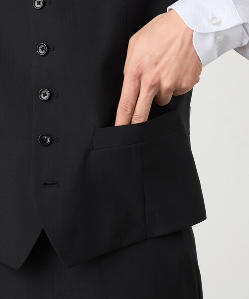 COMME CA ISM（コムサイズム）の「【セットアップ対応】ポリエステル ウール トロピカル ベスト（スーツベスト・メンズ・ネイビー/ブラック・SMALL/MEDIUM/LARGE/X-LARGE）」の13枚目の写真