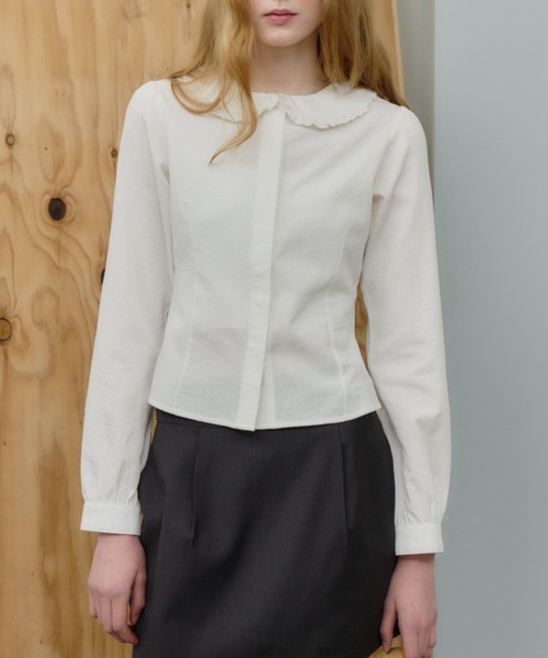 GIUNON（ジウノン）の「round collar frill shirt / ラウンドカラーフリルシャツ（シャツ/ブラウス・レディース・ホワイト・FREE）」の19枚目の写真