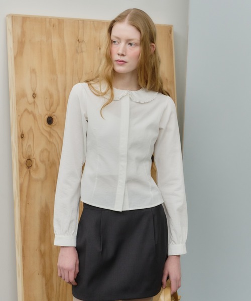 GIUNON（ジウノン）の「round collar frill shirt / ラウンドカラーフリルシャツ（シャツ/ブラウス・レディース・ホワイト・FREE）」の20枚目の写真