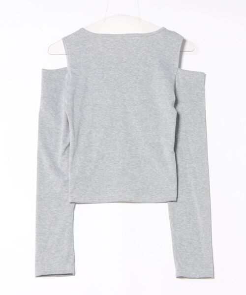 LADY LIKE(レディライク)の「【春夏新作】ショルダーリボン肩見せトップス(Tシャツ/カットソー・レディース・グレー・M)」の9枚目の写真