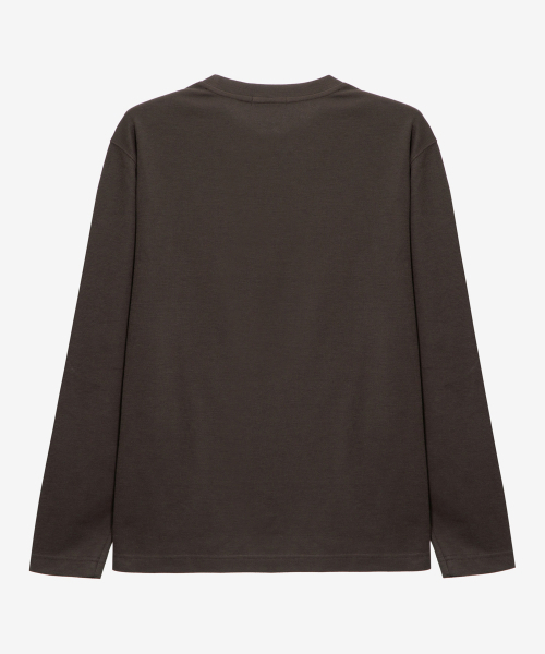 BASIC HOUSE(ベーシックハウス)の「ニットライクラウンドネック長袖TシャツブラウンLZTS6105(Tシャツ/カットソー・メンズ・ブラウン・FREE)」の14枚目の写真